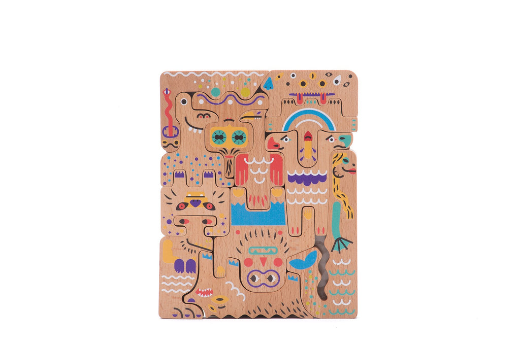 Przyjazne potwory puzzle dwustronne