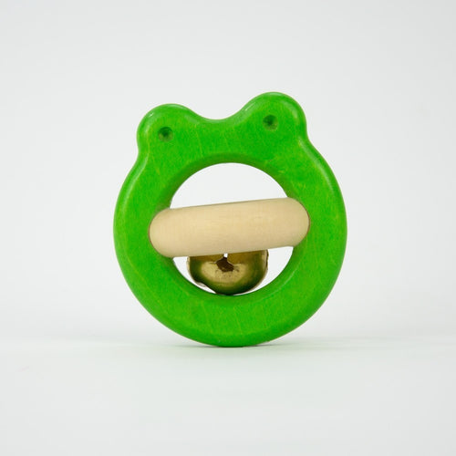 Holzfrosch - Rassel mit Glöckchen