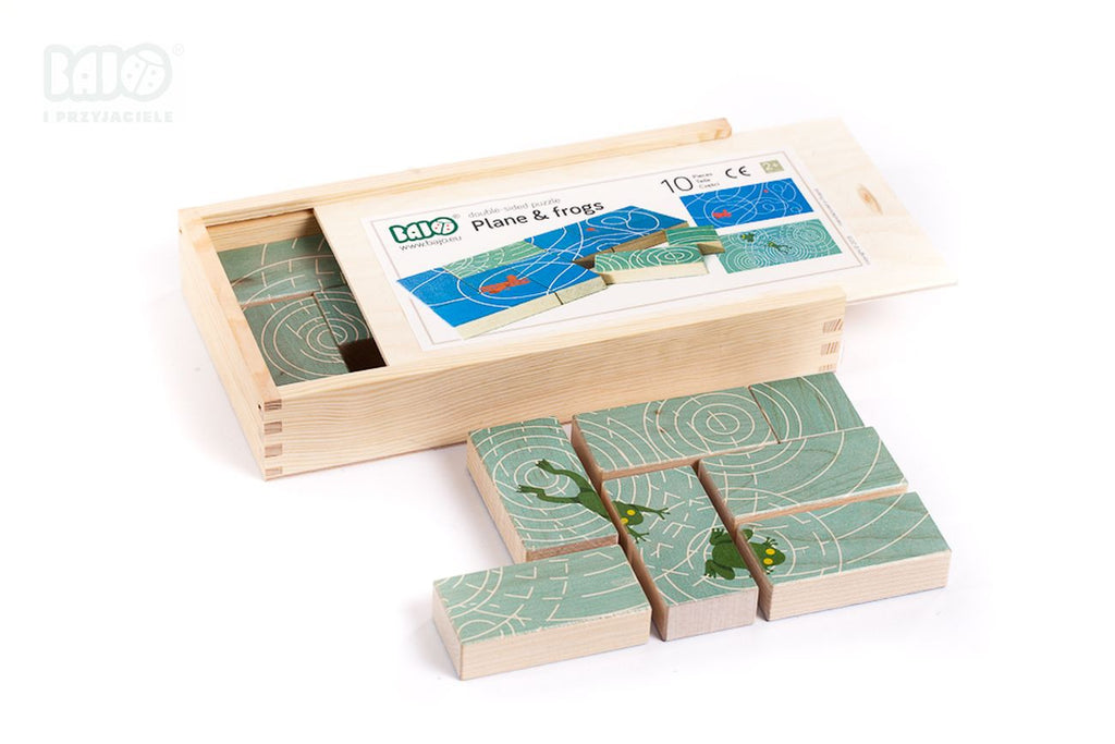 Puzzle dwustrone samoloty i żaby