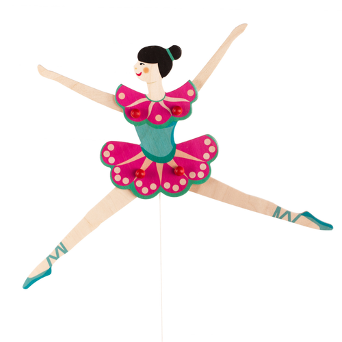 Hölzerne Ballerina (bewegliche Elemente) - Wanddekoration